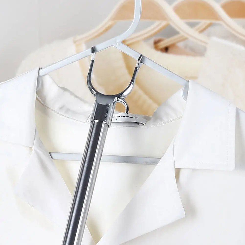 Closet Ceiling Reach Clothes Rod Retractable Adjustable Laundry Hanging Pole Heavy Duty Telescoping Clothes Drying Assist Tool