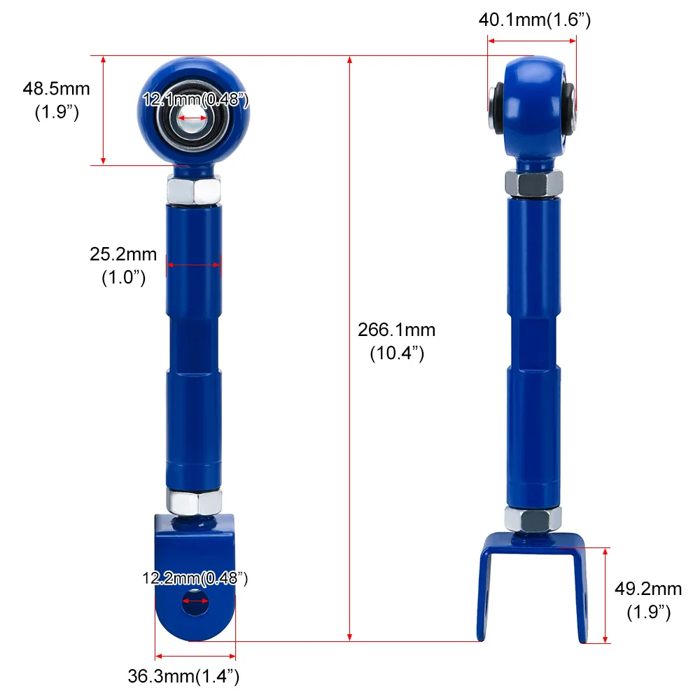 Hypertune  - FOR 89-94 240SX S13 Camber + Traction Arm + Tension + Rear Toe Arm Adjustable Blue 9816+9823+9836+9805