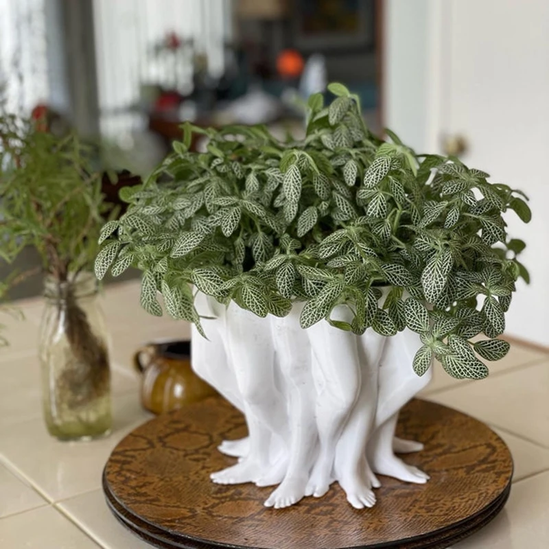 Supporto Per Piante In Rattan, Vaso Intrecciato Su Gambe In - Foto 2