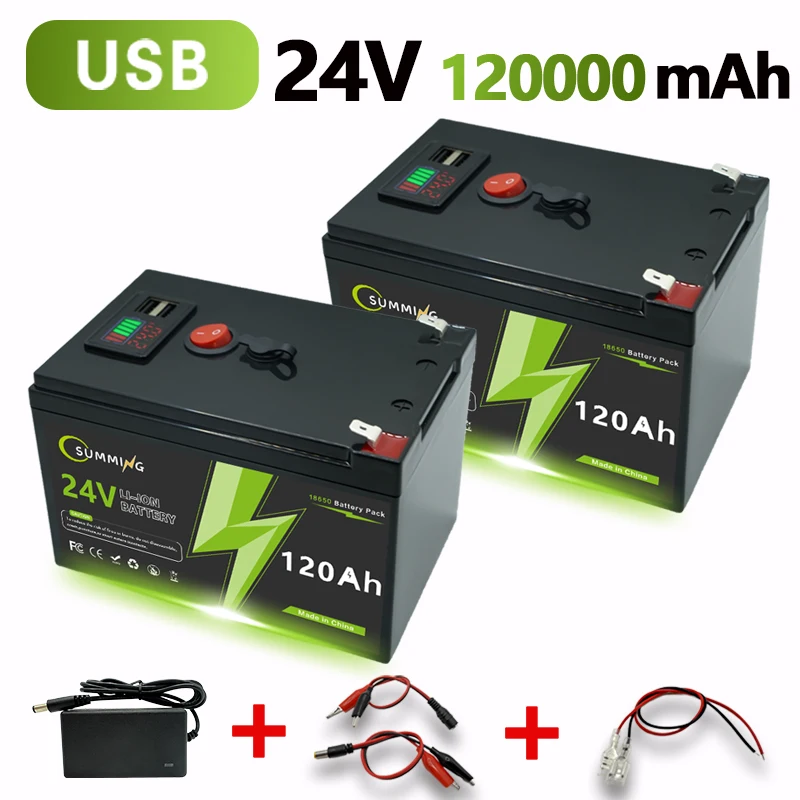 

24V 120Ah Lithium LiFePO4 Deep 4000+ Cycles Battery Rechargeable Battery for Solar/Wind Power,Small UPS,Lighting,Power Wheels