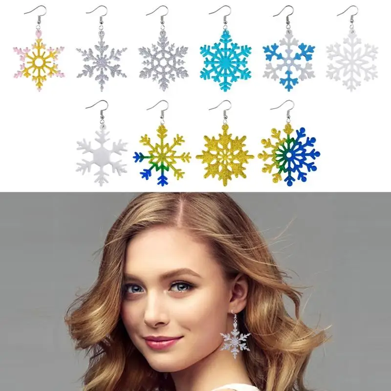 R9JE Brincos floco neve R9JE