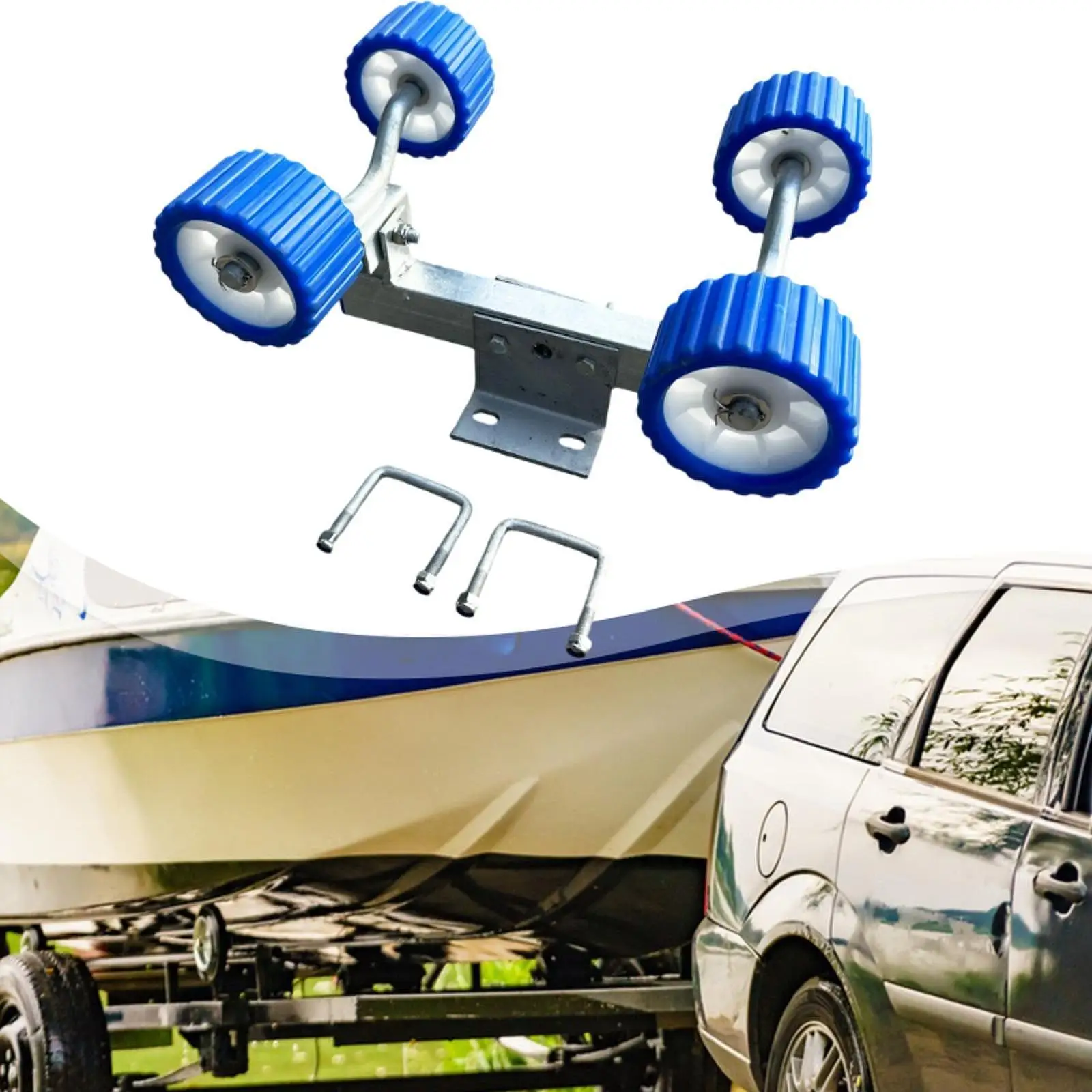 

PP Boat Trailer Roller Four Wheel Wobble Assembly Marine Accessory Parts for Yachts Port Transportation