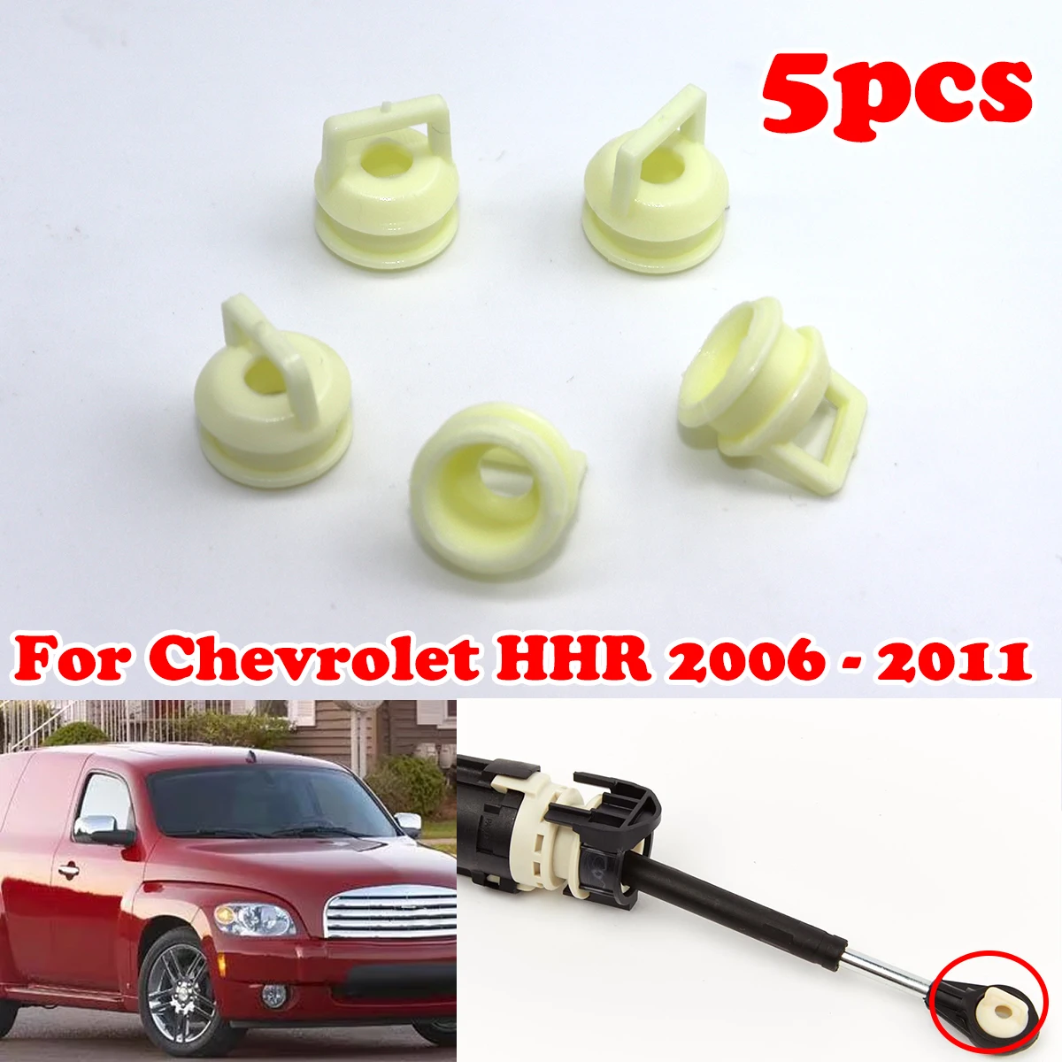 

5x For Chevrolet HHR AT Gear Shifter Cable Bushing Rubber Sleeve Grommet Clip Shift linkage End Repair Kit 2006 2007 2008-2011