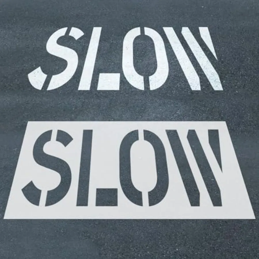 

Многоразовый складной силиконовый трафарет Slow Stencil для разметки парковок на асфальте и бетоне, высота букв 36 дюймов, 4 шт.