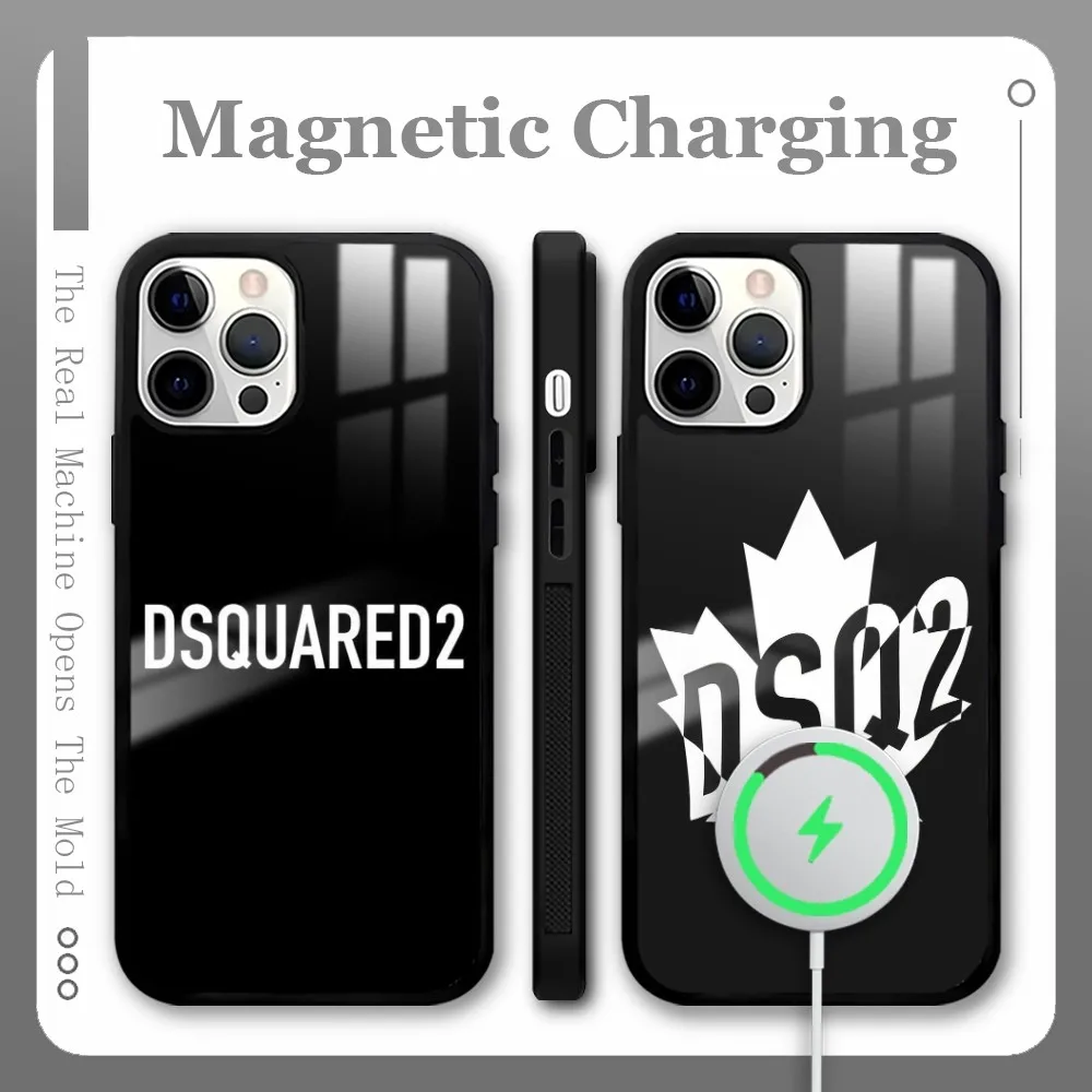 Fashion D-DsquaredS 2 Phone Case For IPhone 16 15 14 13 Pro Max Plus Mini Magsafe Mirror Wireless Magnetic Cover