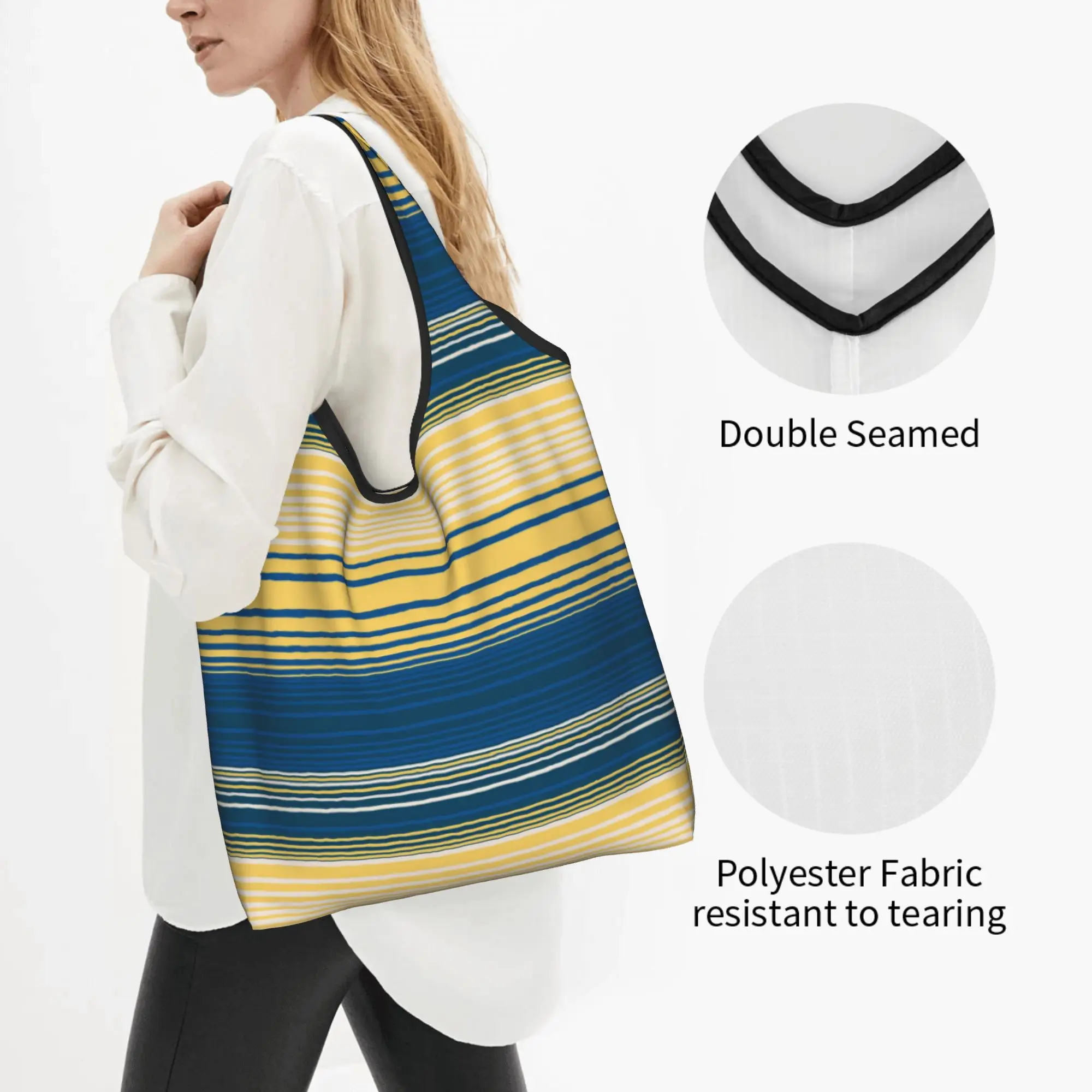 Custom Reusable Southwestern Stripes Pattern Classic Western Prints Shopping Bag Women Tote Bag Portable  Groceries Shopper Bags
