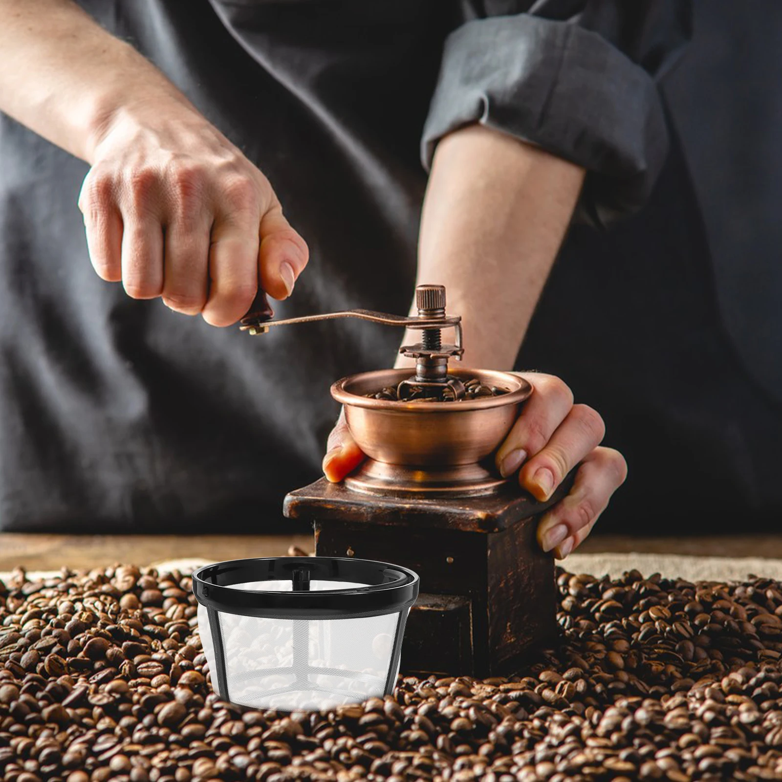 

Coffee Filter Reusable Basket Cylindrical Mesh Nylon Cone Large Filters Efficient Filtration Easy Clean Dishwasher Safe