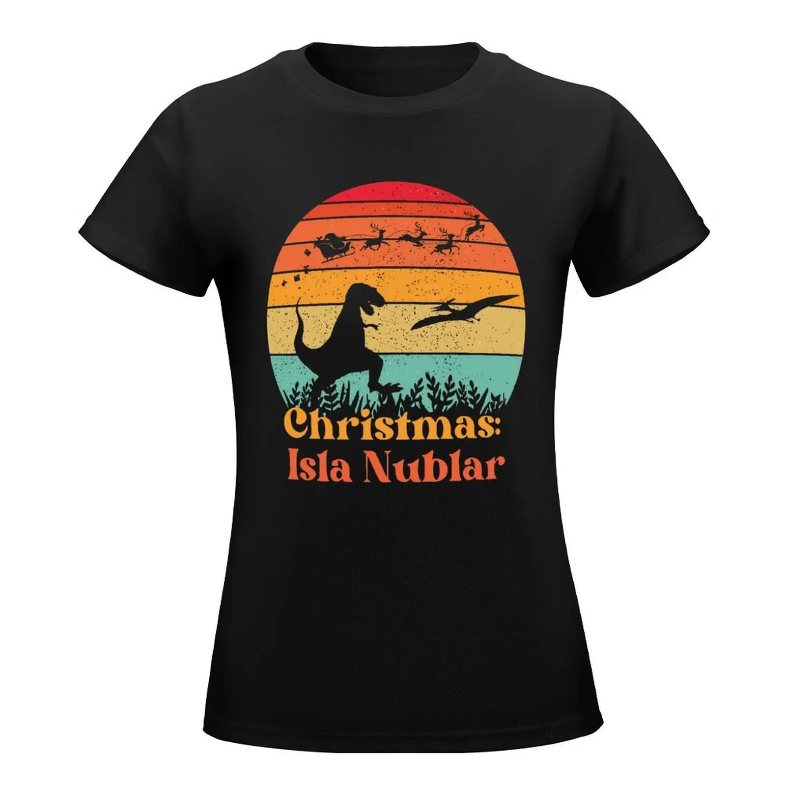 Harajuku Christmas Isla Nublar For Sale T-shirt  Movement Tees Graphic Cool Funny Novelty Fitness