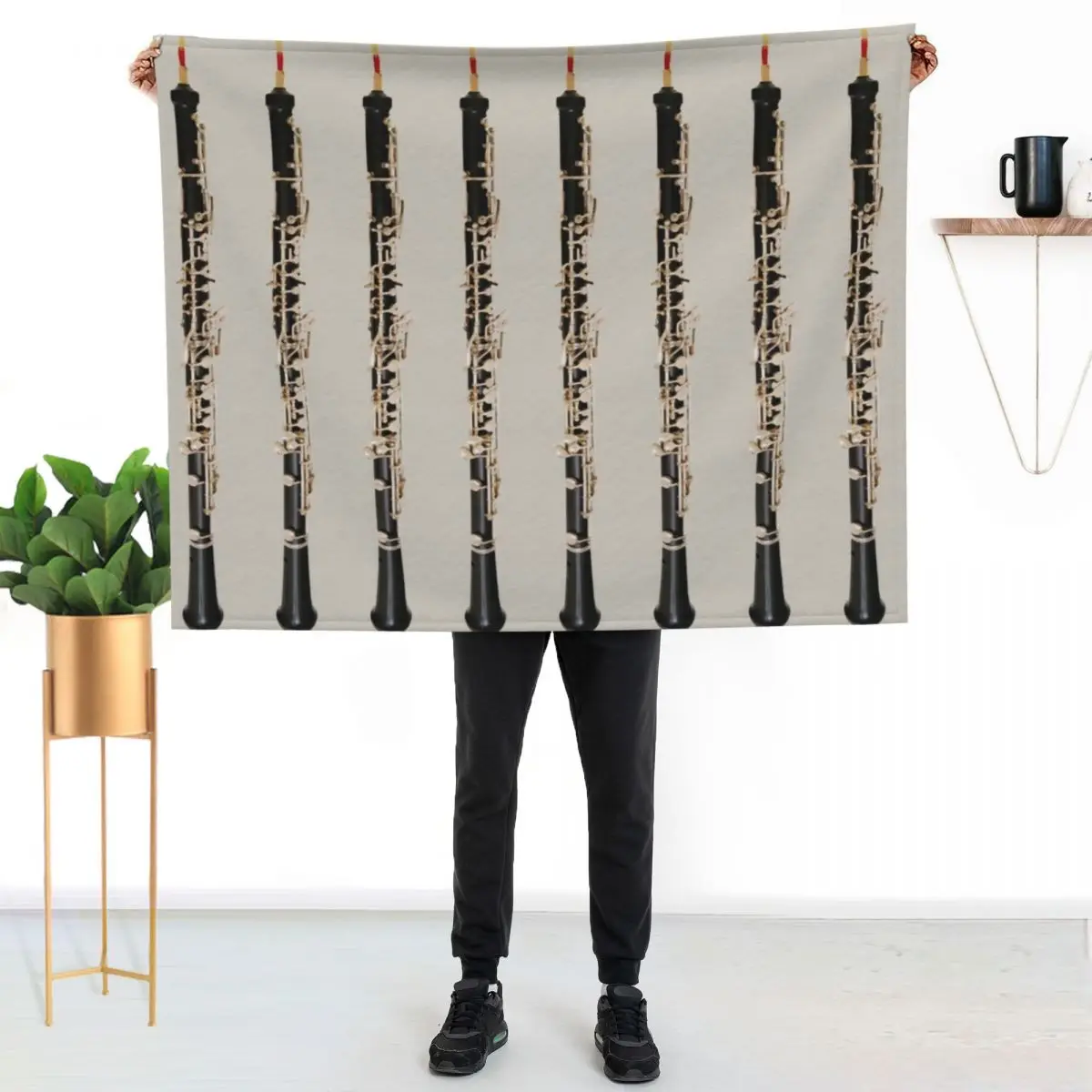 The Snake Charmer: Oboe Throw Blanket Luxury Designer Soft Plush Plaid Shaggy Thins Sofas heavy to sleep Blankets