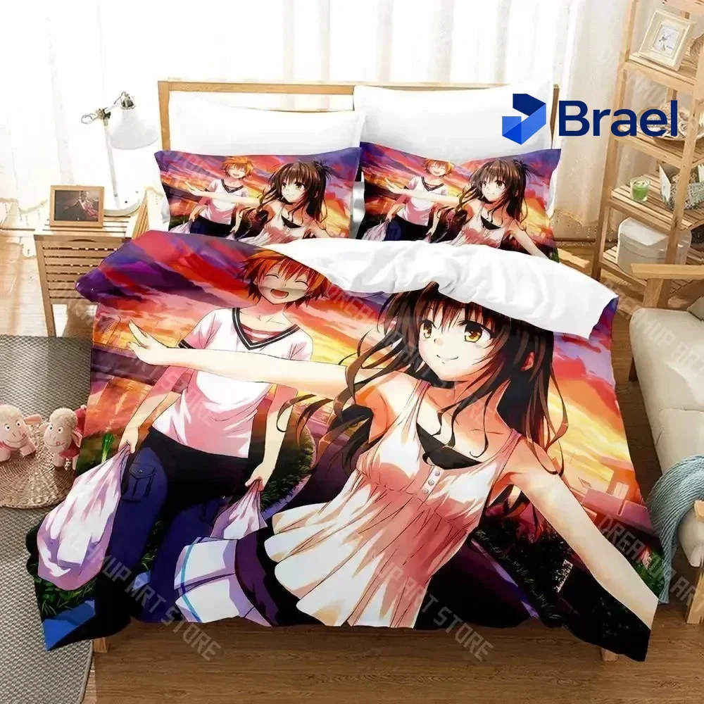 Exquisite 3D Print To Love Anime Adult Boys Bedspread Single Double Queen King Size To Love Ru Duvet Cover Bed Set Quilt Cover P