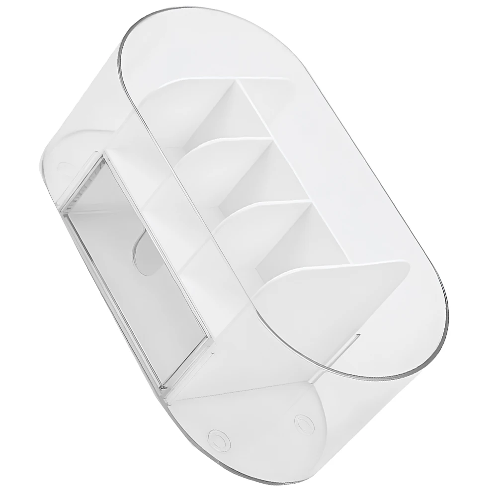 

Large Capacity Layered Makeup Brush Storage Box Transparent White Desk ganizer Display Case Drawer Holder