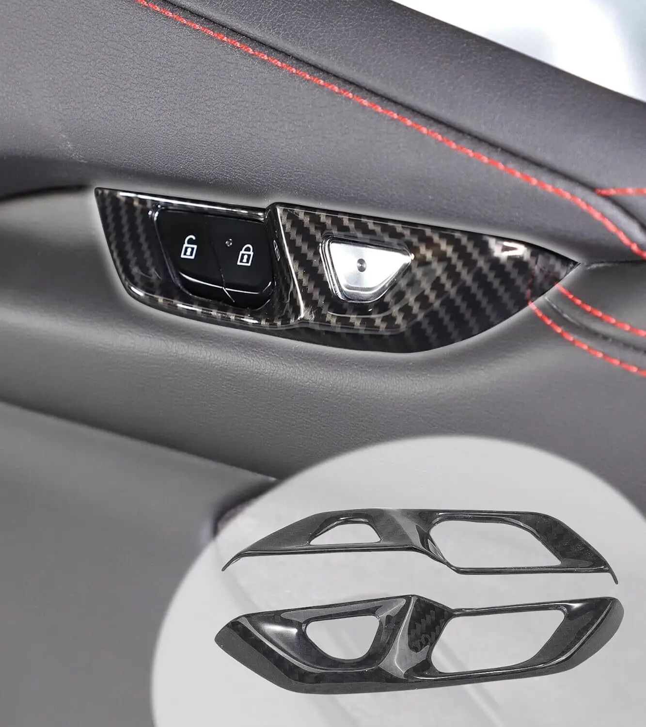 

Real Carbon Fiber Door Lock Switch Button Cover Trims For Corvette C8 2020-2025