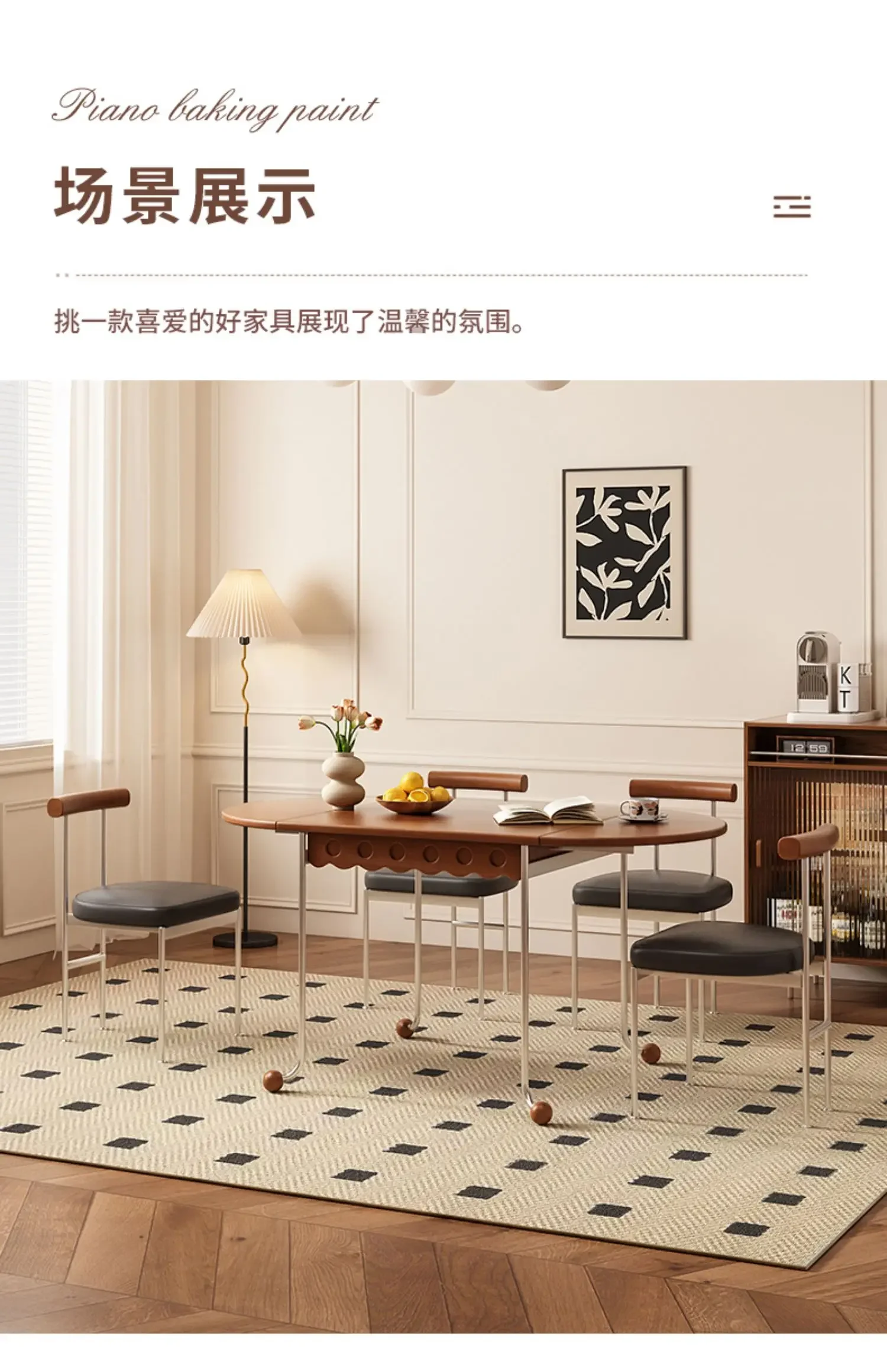 Simples mesa retrátil e cadeira combinação, medieval oval, dobrável