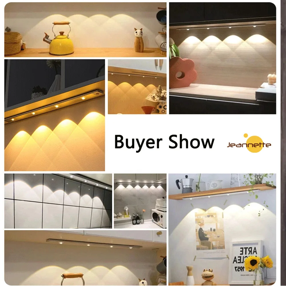 LED Night Light Motion Sensor Light Under Cabinet Lights Closet Night Lamp Induction Lamp Rechargeable Light Wardrobe Lamp