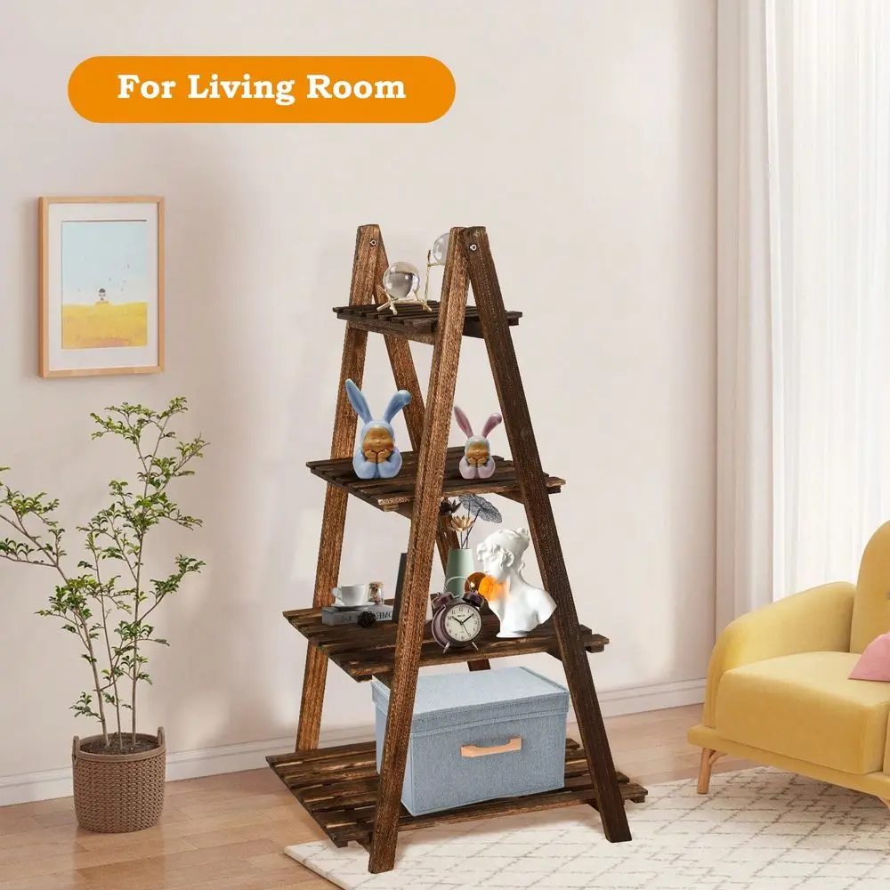 

Ladder Shelf Wooden Plant Shelves Ladder Bookshelf Rustic Flower Display Rack Wooden Display Shelves Plant Stand Indoor