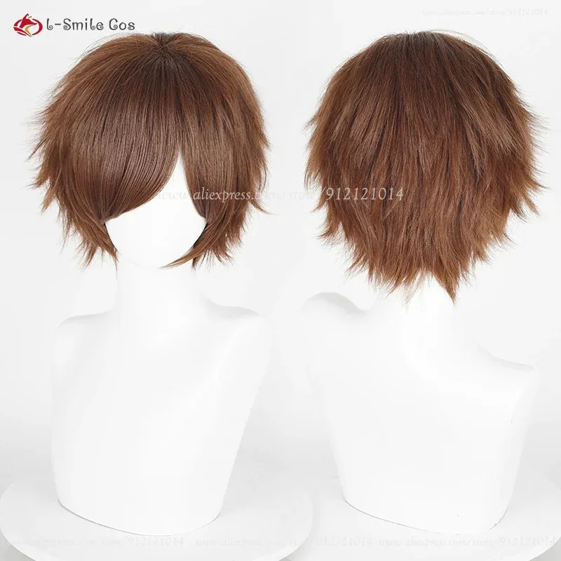Yoichi Saotome 30 سنتيمتر قصيرة الأصفر البني أنيمي تأثيري مقاومة للحرارة الاصطناعية الشعر هالوين الباروكات + غطاء شعر مستعار