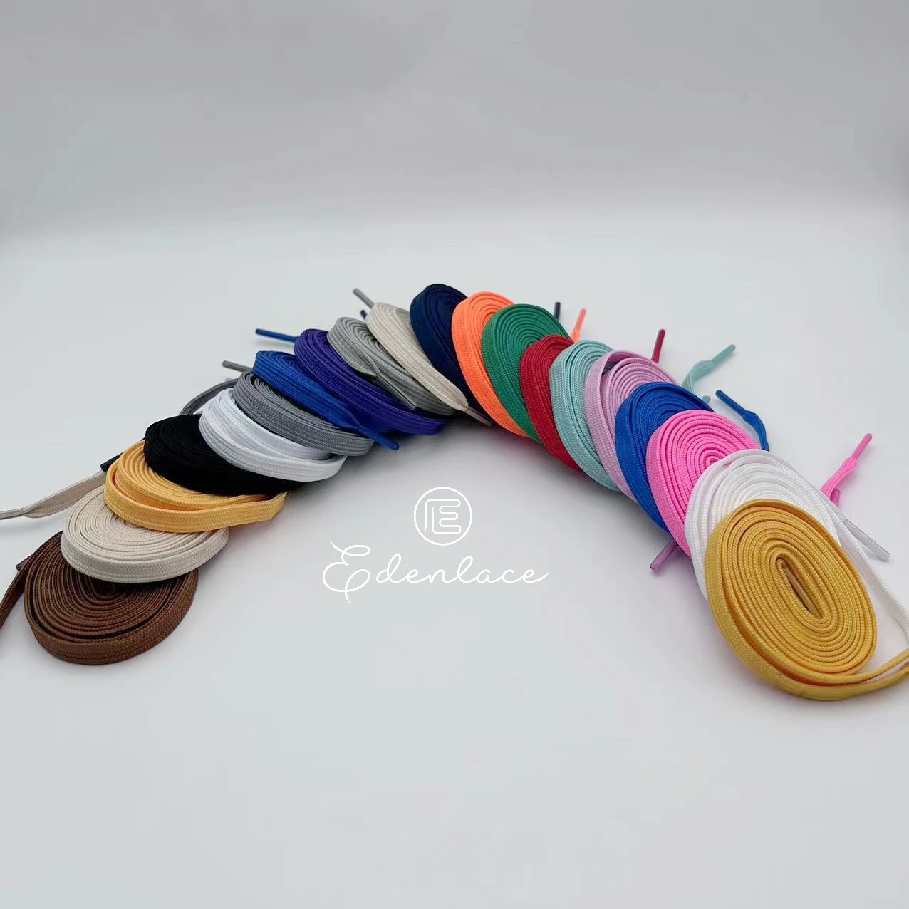 Plain Flat Shoelace Solid Polyster Shoelaces Cream Shoe Lace Casual Shoestring Cotton Shoe Laces Fashion Hoodies Colorful Lacing