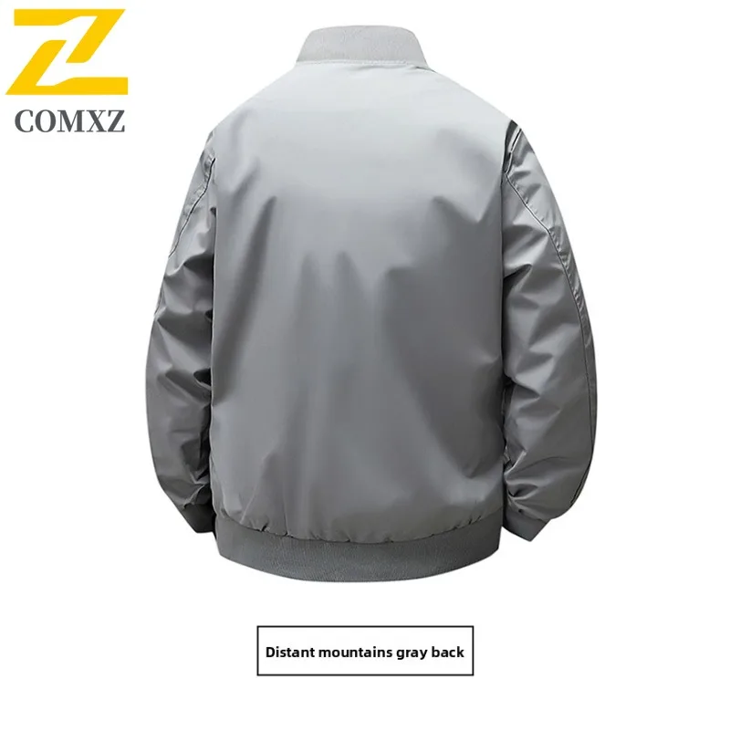 COMXZ Men Jacket New Breathable Solid Color Wrinkle Resistant Outdoor Travel Camping Windbreaker Jackets Autumn Sports Outerwear