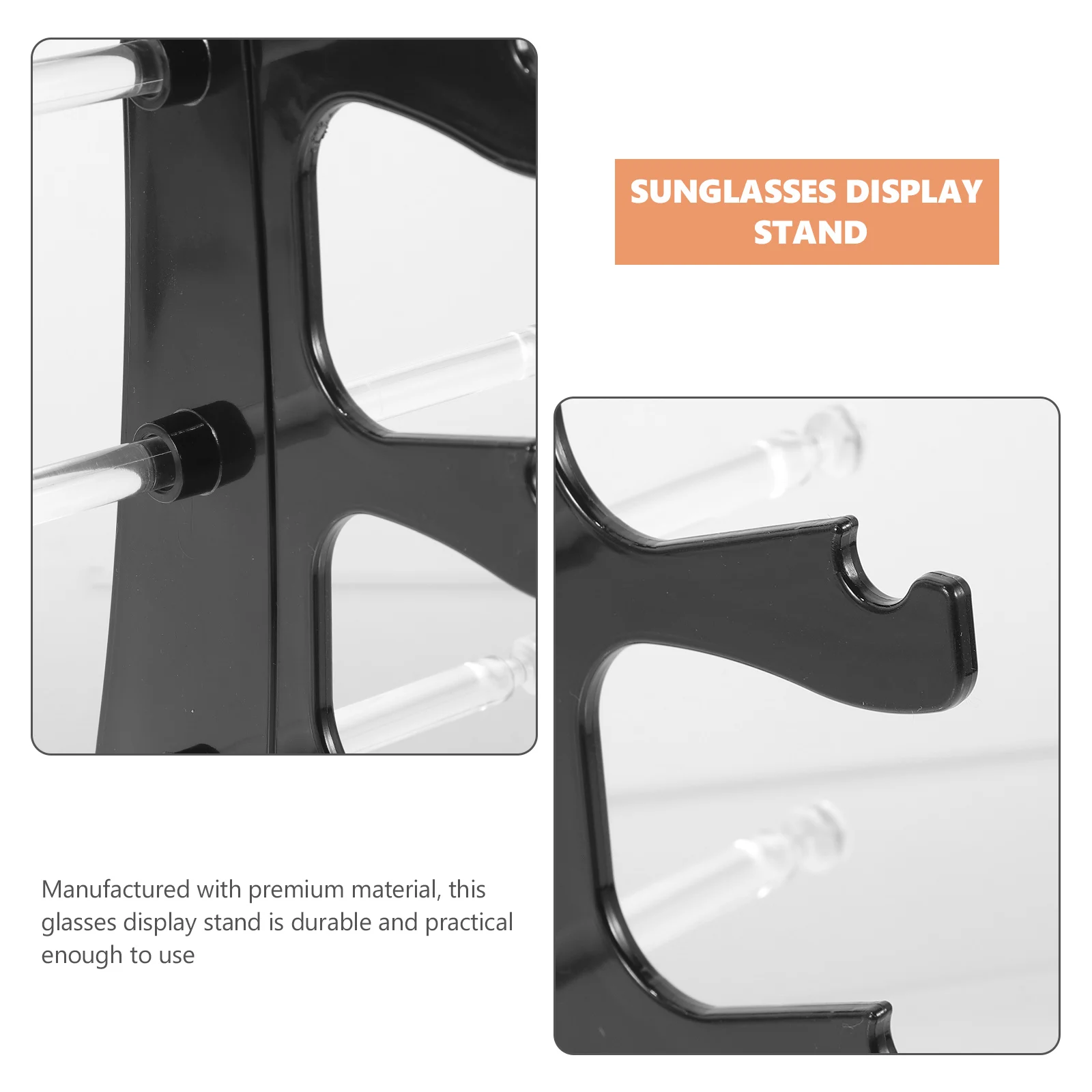 

Acrylic Glasses Display Sunglasses Multi-tier Holder Eyeglass Desk Glasses Stand Black Storage Rack Home Store Counter