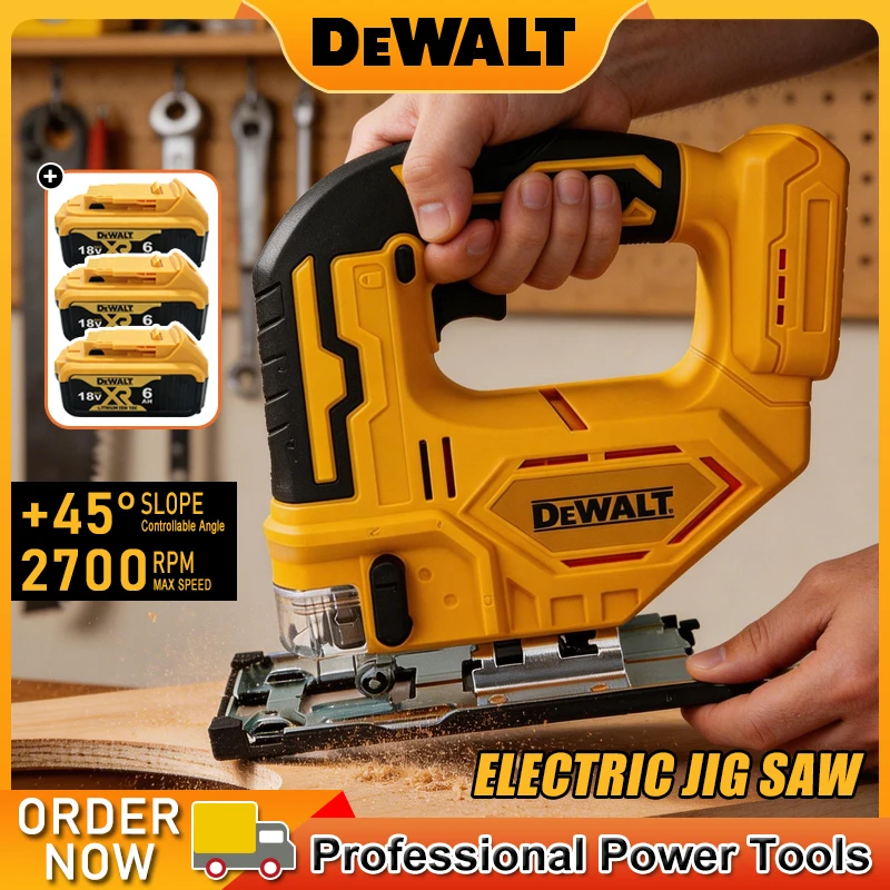 Sierra de Curva Dewalt de 2700 RPM sin Escobillas, Sierra Eléctrica Inalámbrica de 20 V, Sierra de Calar Portátil Multifunción Ajustable, Herramienta Eléctrica para Trabajar la Madera