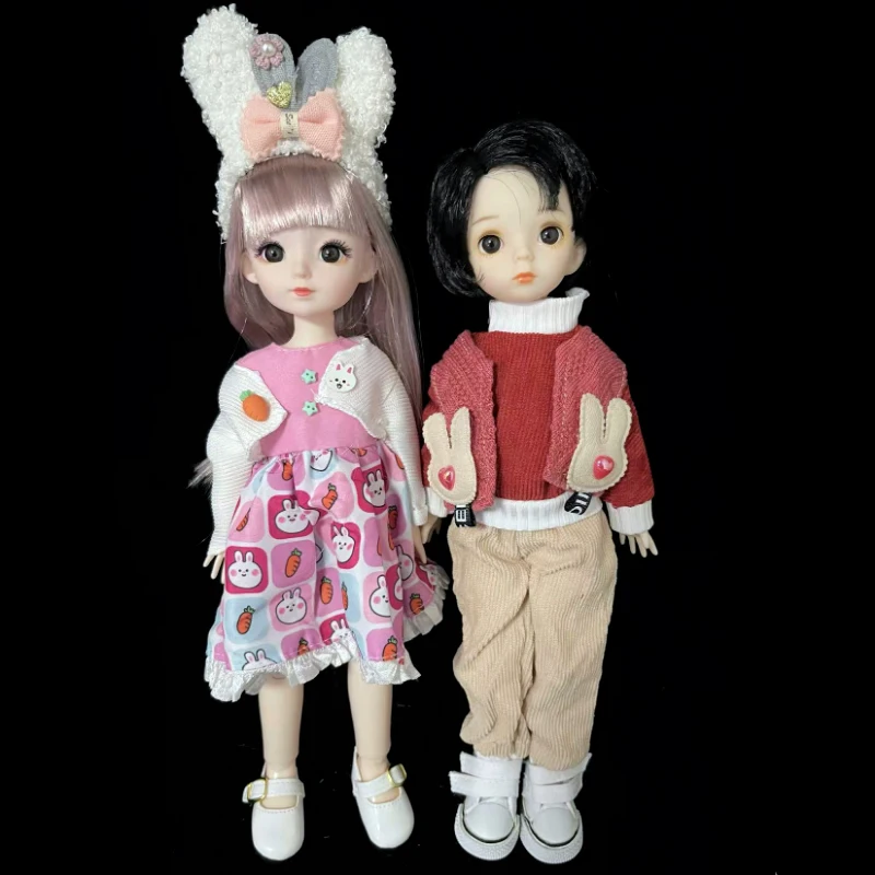 

Casual 30cm Boys Doll Girls Doll 1/6 BJD Doll Couple Doll Set Kids Girls Doll Toy Gift