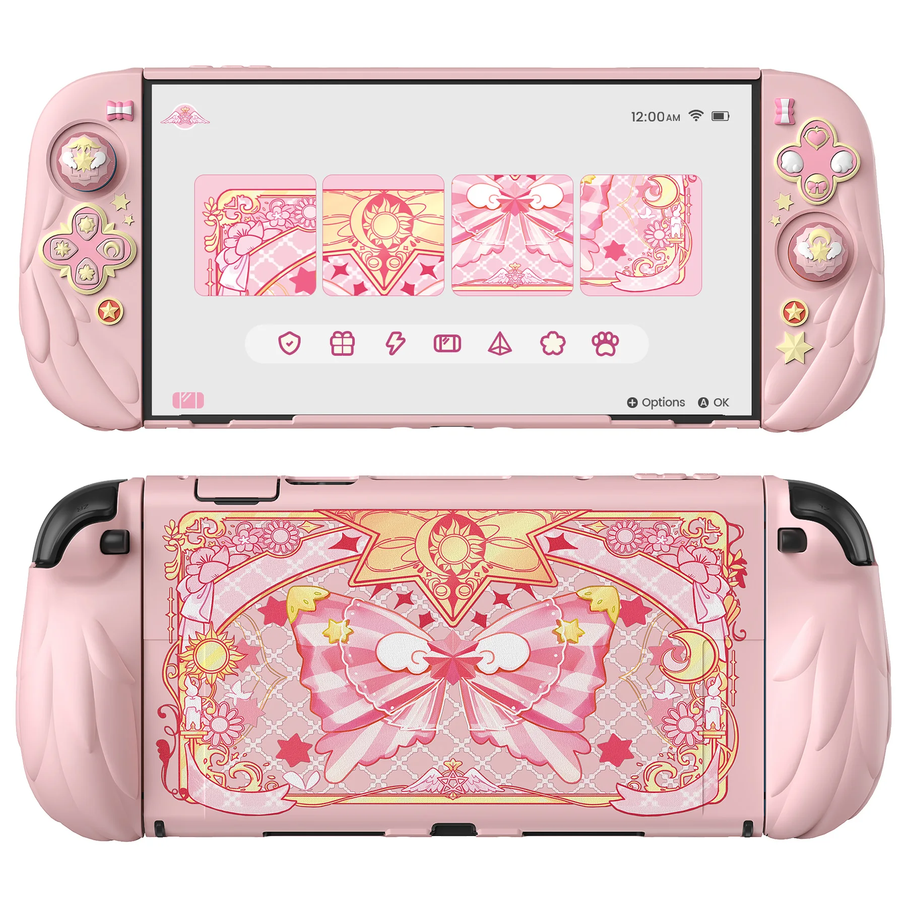 

PlayVital Magic Wings Dockable Silicone Case for Nintendo Switch 2 – Anime Protective Cover with Adjustable Stand & Thumb Caps