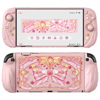 PlayVital Magic Wings Funda de silicona acoplable para Nintendo Switch 2 – Funda protectora de anime con soporte ajustable y tapas para pulgar