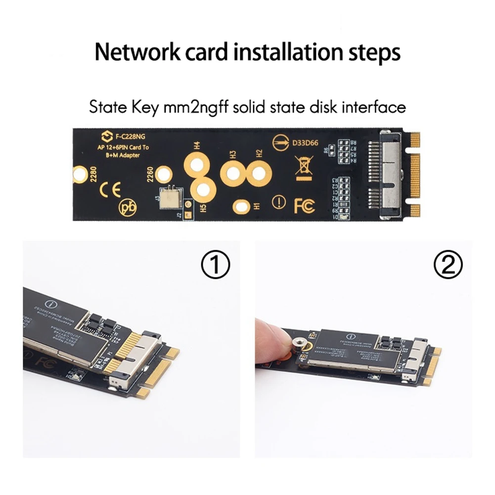 Netwerkkaart naar harde schijf NGFF B+M Sleuteladapterkaart BCM94360CD/2CS/CS2 Specificatie 802.11AC