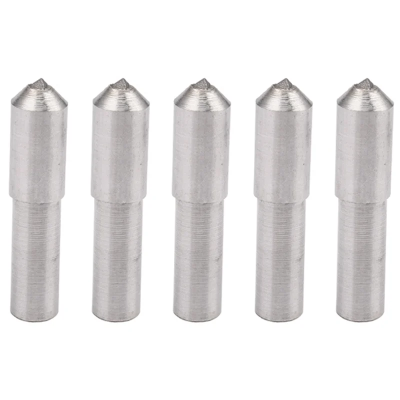 

5Pcs Round Diamond Pen Dresser Grinder Holder Grinding Wheel Single Point Abrasive Tool Silver Dressing Pen