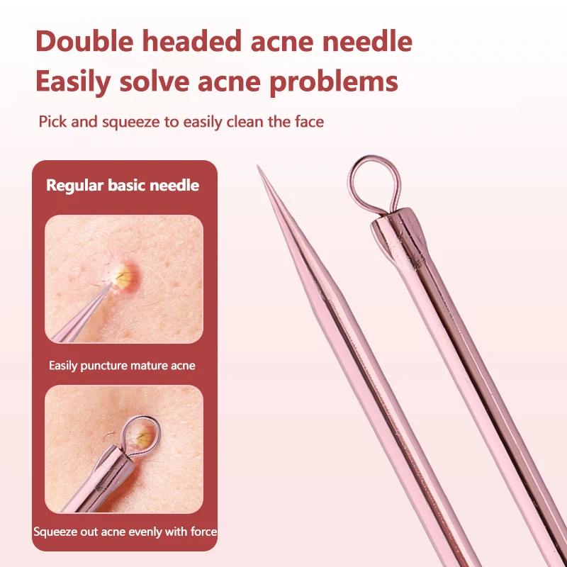 4 ชิ้น/เซ็ต Blackhead Remover เข็มสีสิวคุดคลิป Acn จุดสีดํา Beauty Salon Face Skin Care TOOL