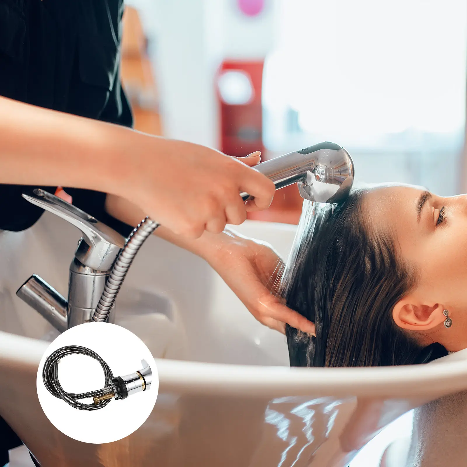 Salon Shampoo Basin Faucet High Neck Stable Installation Mixing Valve for Precise Hot Cold Water Adjustment Backwash Mixer Tap