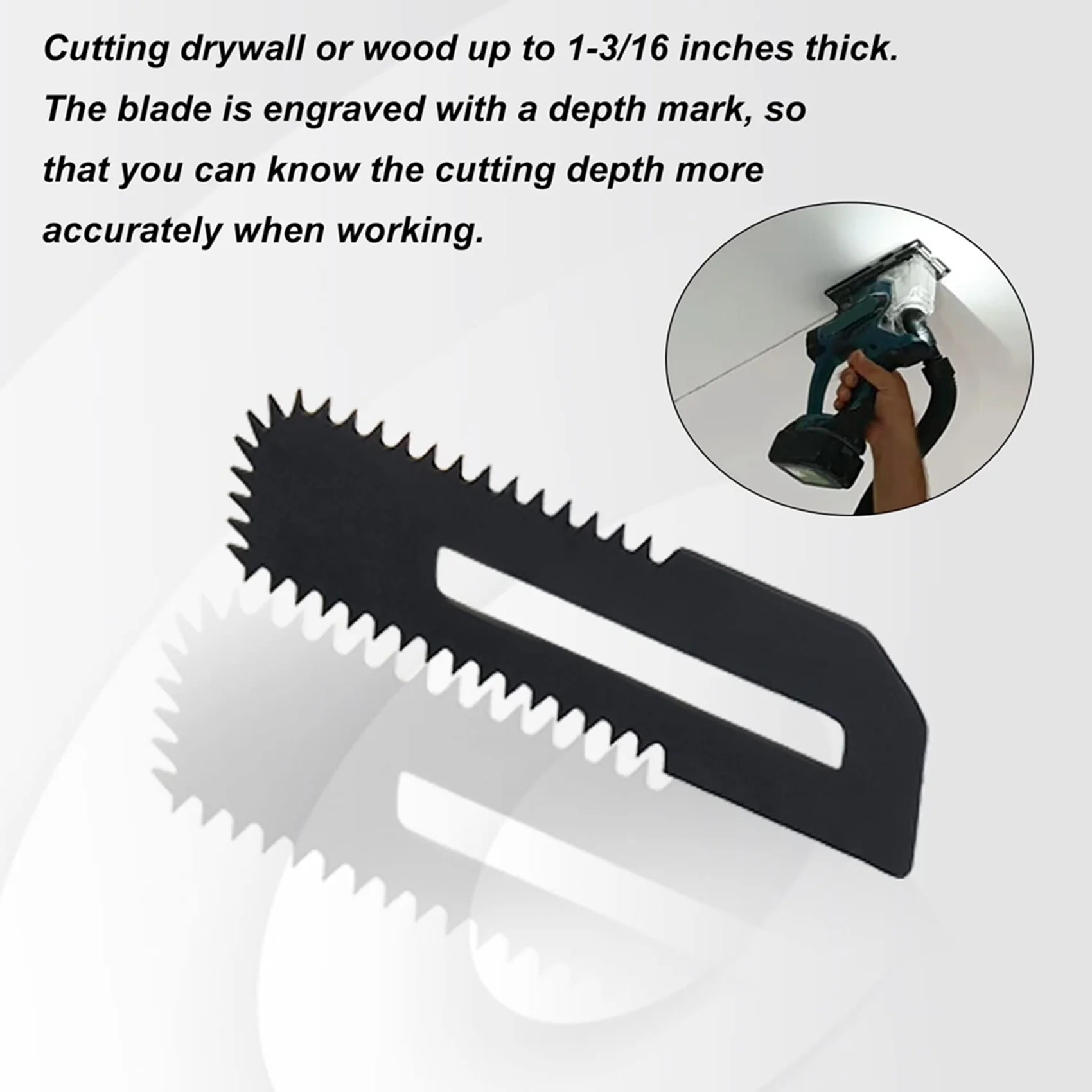 

24-Hour Delivery 50Pack Drywall Cut-Out Saw Blades For Cordless Cut-Out Saw, Cuts Drywall Up To 1-3/16 Inch Thick (Depth Marking