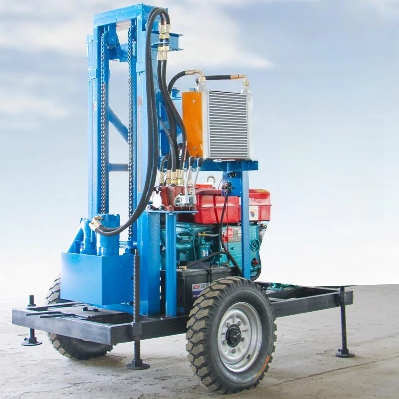 جهاز حفر الآبار معدات منزلية صغيرة 100 م 150 م معدات زراعية هيدروليكية ديزل جهاز حفر آبار المياه