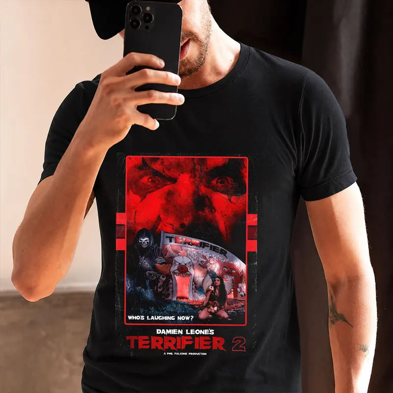 Retro Horror Movie Terrifier Art The Clown Killer Scary Halloween Gift T Shirt 0912 Short Sleeve Graphic clothes All size tops