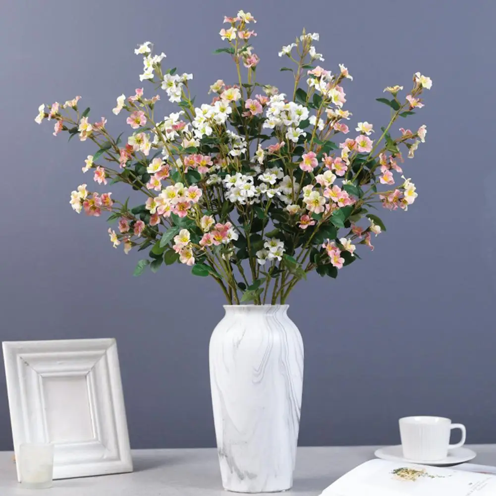 Rosa multiflora Artificial, flor falsa colorida realista, centro de mesa para boda, hogar y oficina, arreglo de flores de rama Floral de imitación