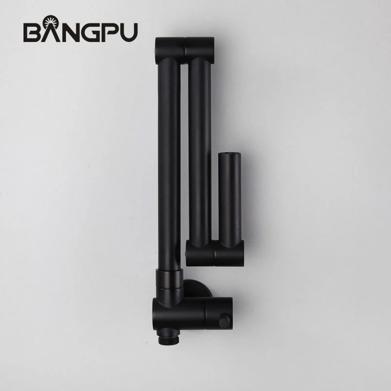 

Wall Mounted Pot Filler Single Cold Kitchen Faucet Swing Arm Folding Faucets Single Handle Kitchen Pot Filler Tap Matte Black