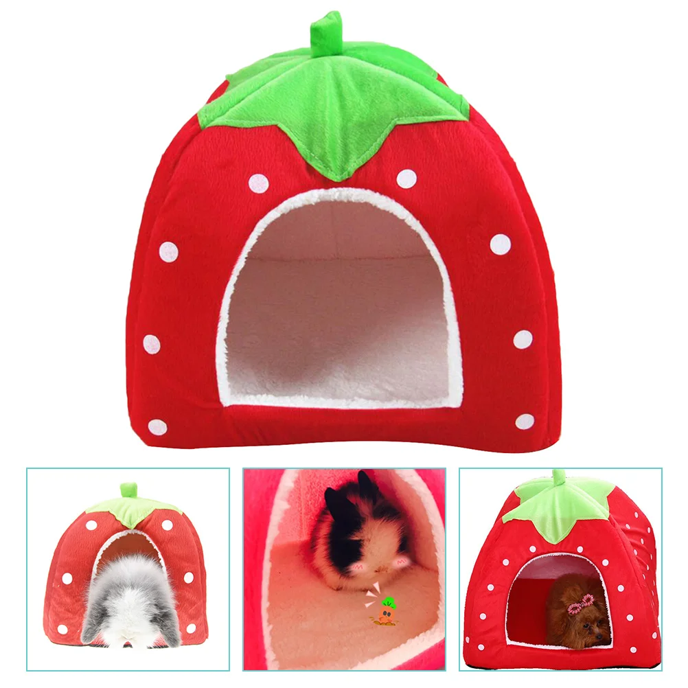 

Guinea Cotton Nest Rat Bed Cage Squirrel Hideout Cat Hut Red Bunny Accessories for Rabbits Hamster Beds