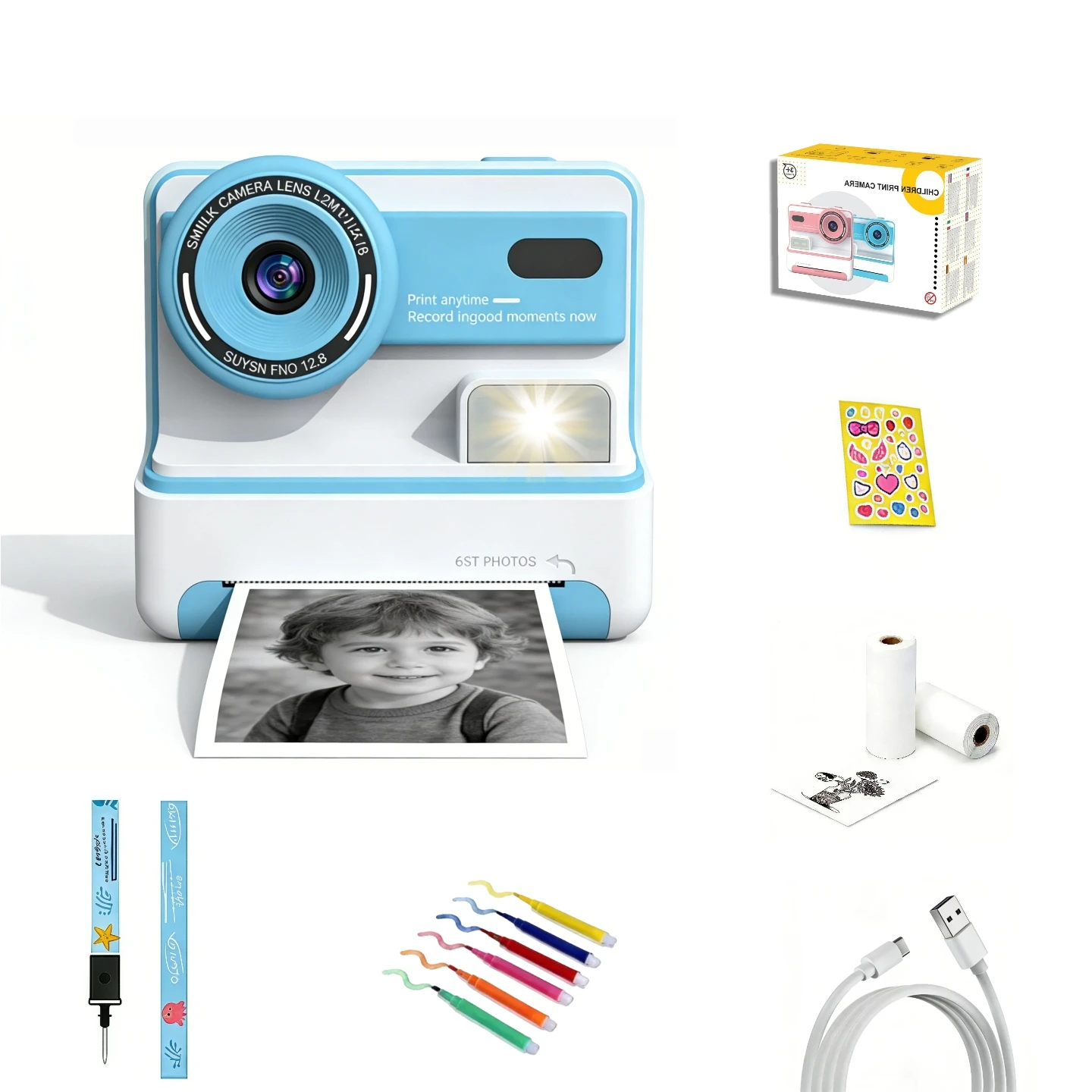 Kids Digital Camera Mini Portable Thermal Instant For Photography Printer Print Photo Kids Camera 2.8inch HD Video Toy Gifts