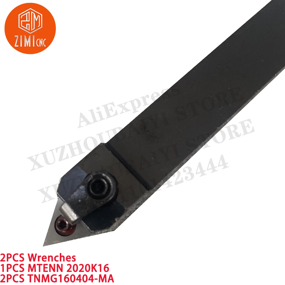 1PCS MTENN2020K16 Lathe Holder Turning Tool + 10PCS TNMG160404-MA Carbide Inserts CNC tools metal lathe mechanical cutting tools