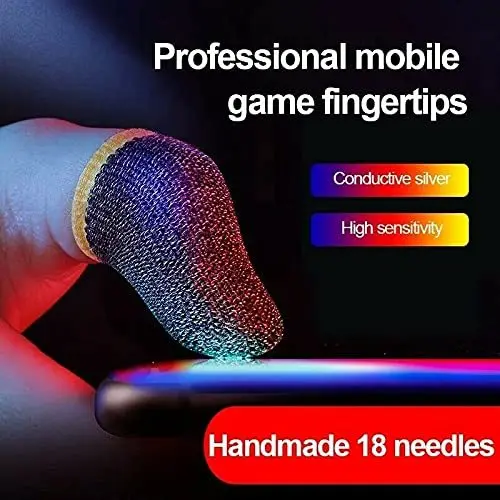 1 Pair Super Thin Gaming Finger Sleeve Breathable Fingertips for Pubg Mobile Games Touch Screen Anti-dislodging Breathable