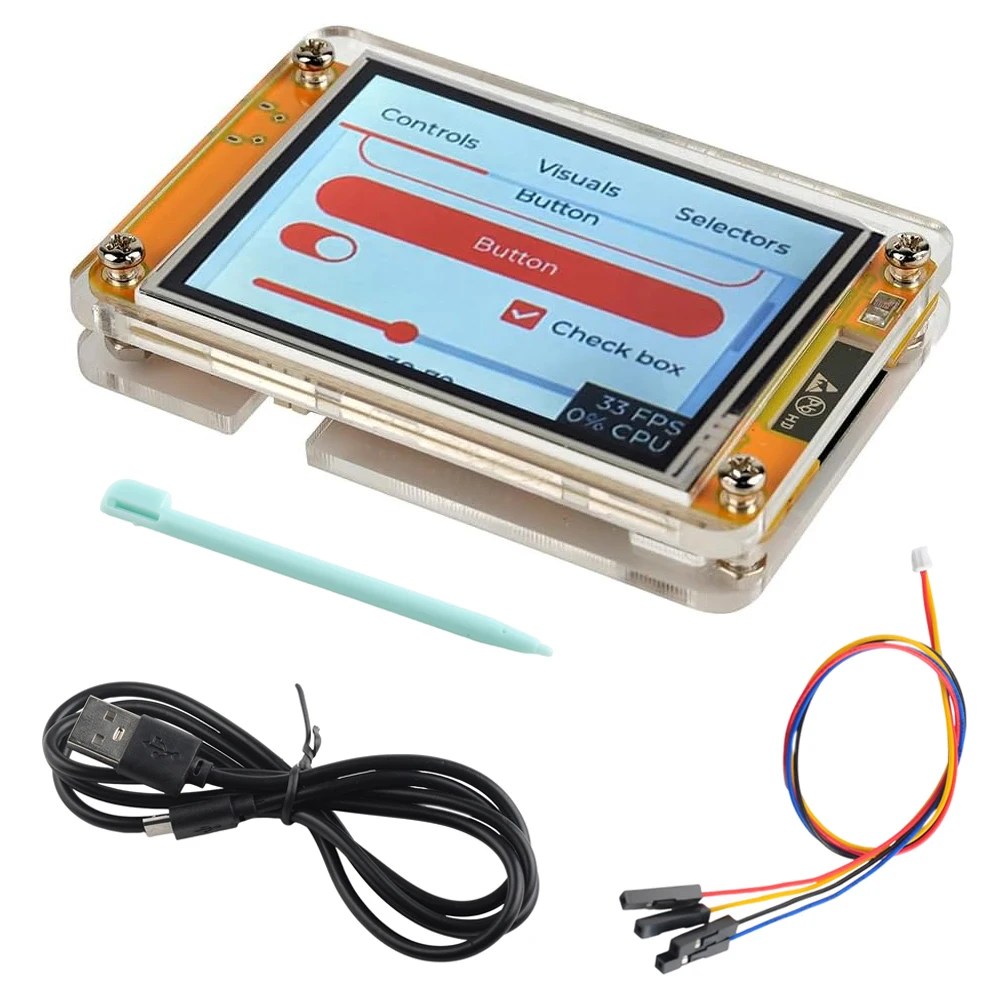 2.8'' ESP32 Module LCD Display + Acrylic Case, Dual-core ESP32-2432S028R WIFI+BT, 240X320 TFT ILI9341 Driver Resistive Touchscre