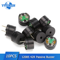 10PCS Passive Buzzer 12MMx8.5MM 12085 42R Resistance 3V 5V 9V 12V in Common Use Mini Piezo Buzzers Kit, for Arduino