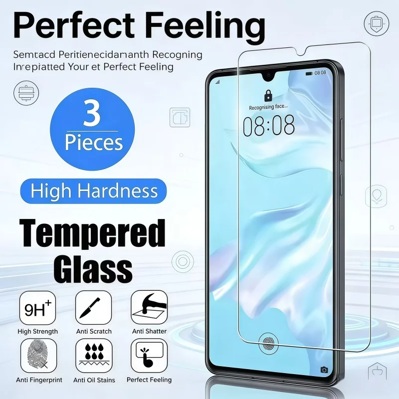 3PCS HD gehärtetes Glas für Huawei P30 P40 P20 Mate 20 Lite Y6 Y7 P9 P10 P Smart Z 2019 2018 Nova 3 Schutzglasfolie
