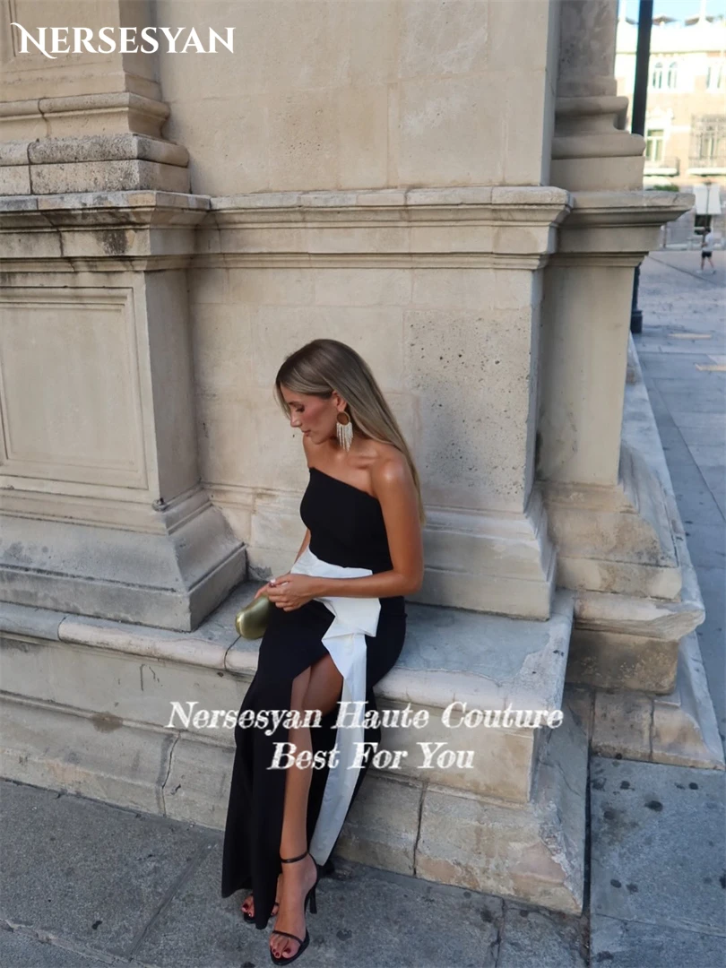 Nersesyan luxe sirène robes de soirée épaules dénudées volants fente latérale robe formelle occasion spéciale robes de soirée personnalisé