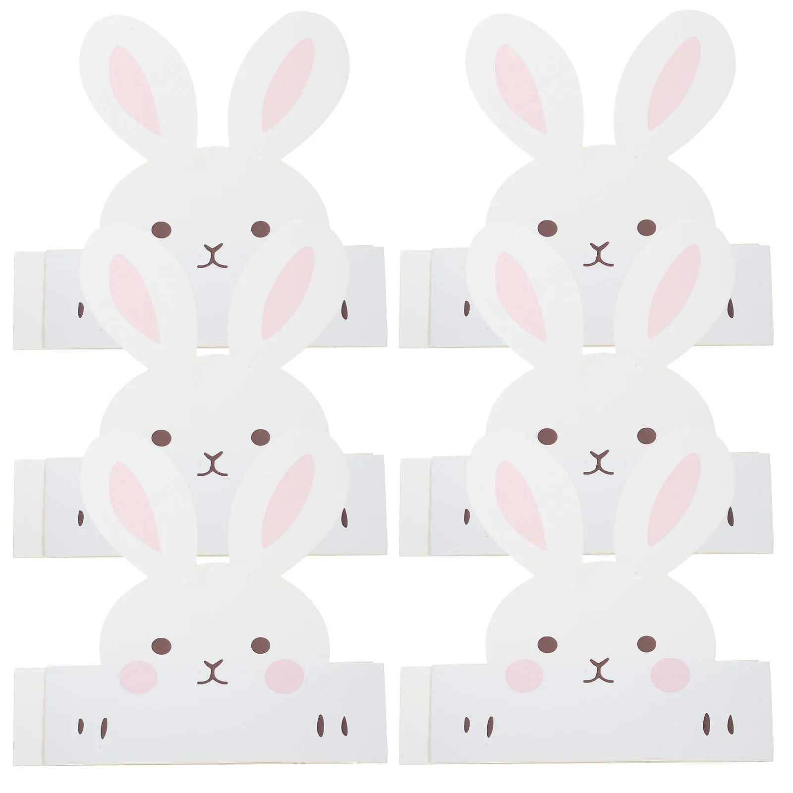 6Pcs Easter Bunny Ear Paper Crowns Party Hats Rabbit Costume Birthday Headwear Props Bunny Crown Paper Crown Easter Headwear