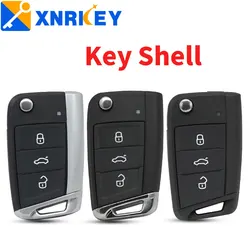 XNRKEY 3 pulsanti Flip Remote Car Key Shell Case per Volkswagen Skoda Octavia A7 VW Golf 7 MK7 Seat Leon Passat Beetle Polo Bora