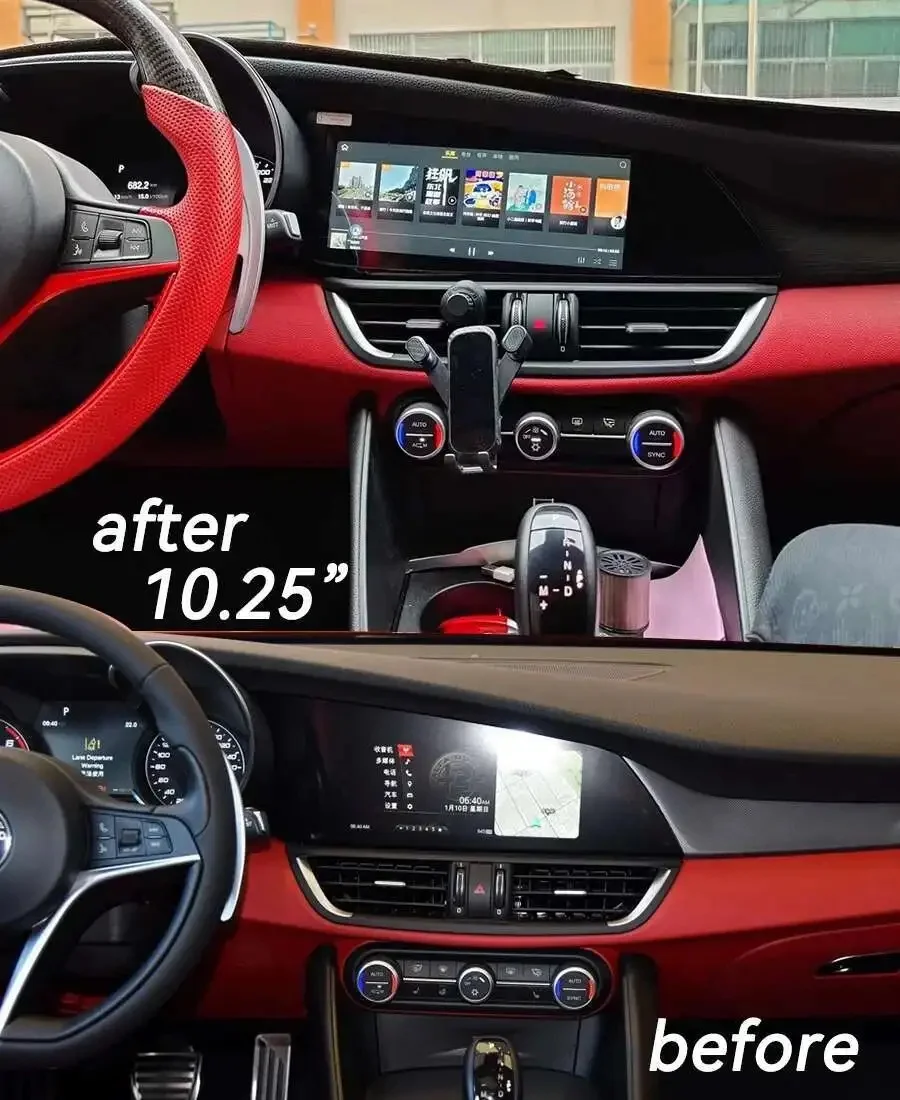 Android System Car Multimedia For Alfa Romeo Giulia Stelvio 2016 2017 2018 -2021 Touch Screen GPS Navi Auto CarplayMusic Radio