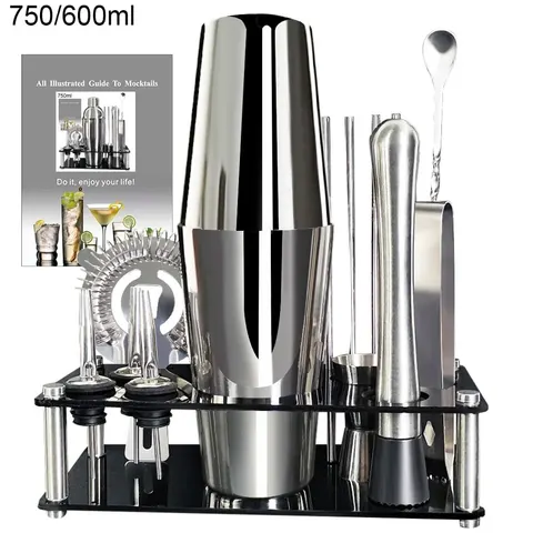 13-Piece Stainless Steel Cocktail Set