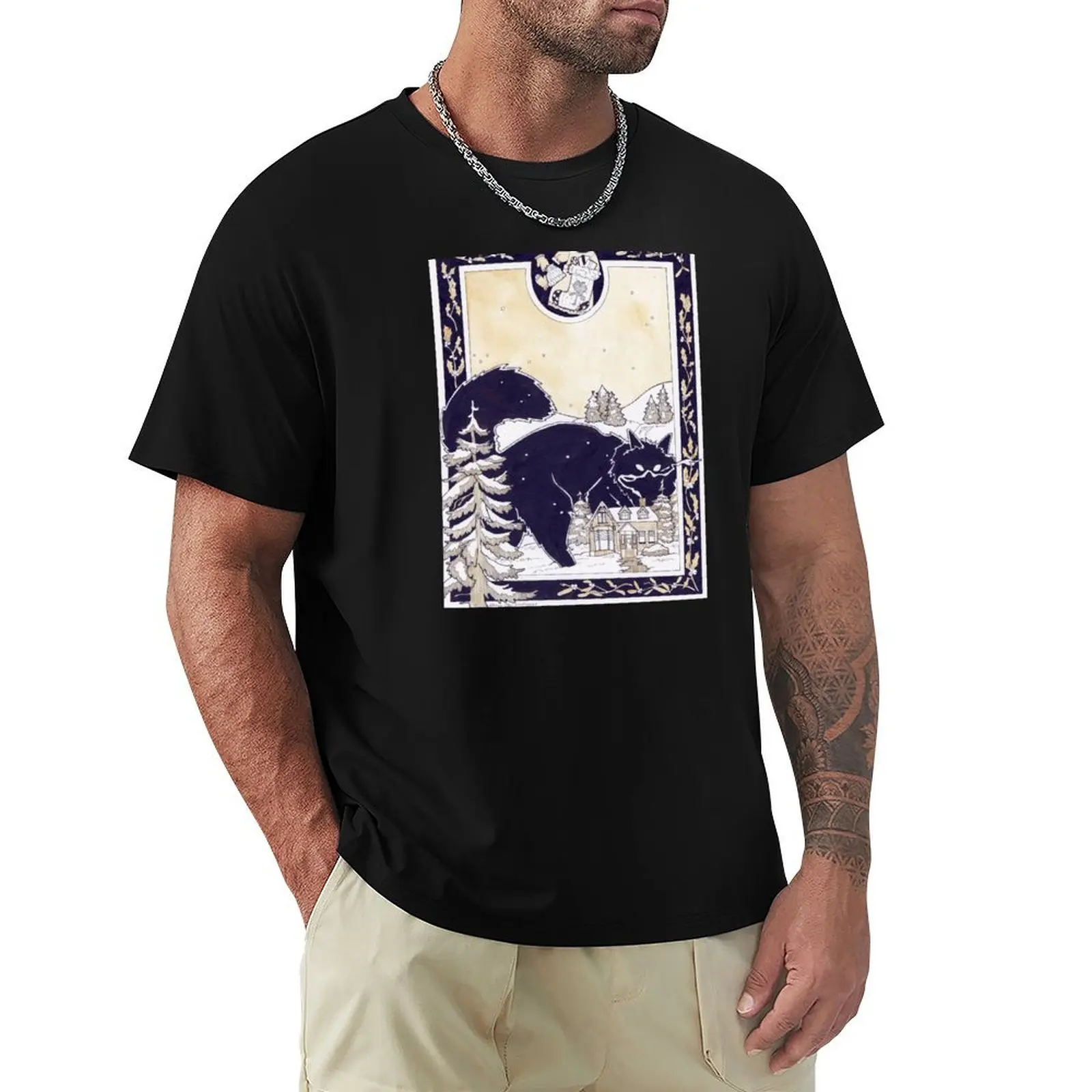Yule Cat T-Shirt Work Outdoor Short Sleeve Tee