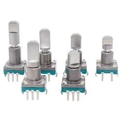 2pcs ALPS EC11 Rotary Encoder Code Switch 30 Position With Push Button Switch 5pin Handle Length 15/17/20mm Half Shaft